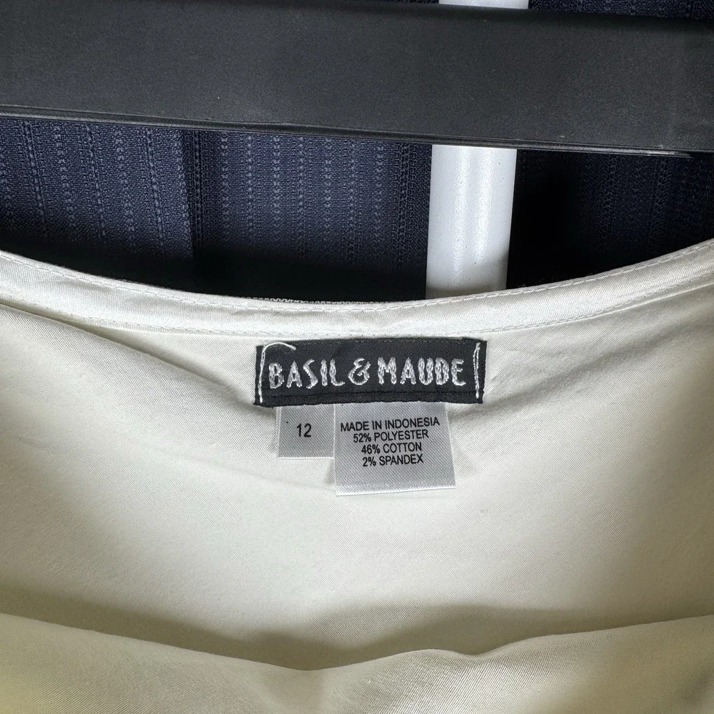 NEW - Vintage BASIL & MAUDE Skirt Beaded - Off White Color - Women's 12 - Read